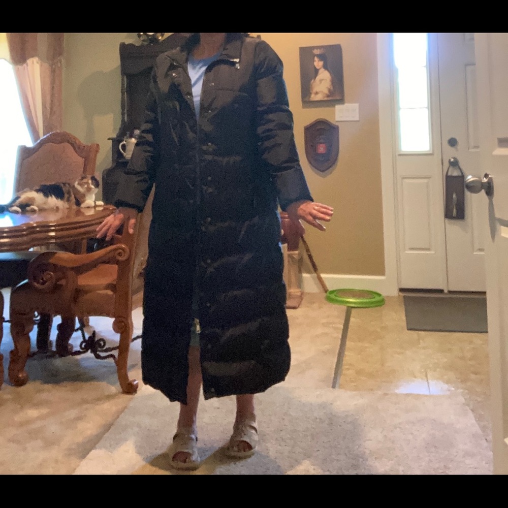 Puffercoat, long, worn once, like new